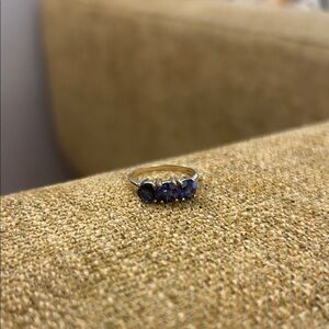 Elegant Gold and Blue Stone Ring 10 KT Gold